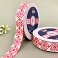 Mandala Circle Woven Gift Ribbon 25mm - Red by Littl India