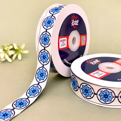 Mandala Circle Woven Gift Ribbon 25mm