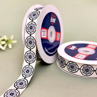 Mandala Circle Woven Gift Ribbon 25mm
