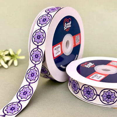 Mandala Circle Woven Gift Ribbon 25mm