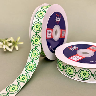 Mandala Circle Woven Gift Ribbon 25mm