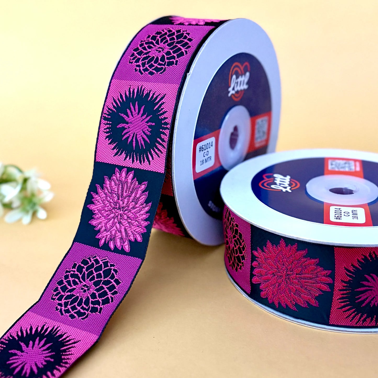 ribbon-lace border 1 inch satin weave multiple colors suits garments 61014-littl