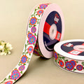 Surajmukhi Folk Woven Gift Ribbon 25mm - Pink by Littl India