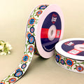 Surajmukhi Folk Woven Gift Ribbon 25mm - Green by Littl India