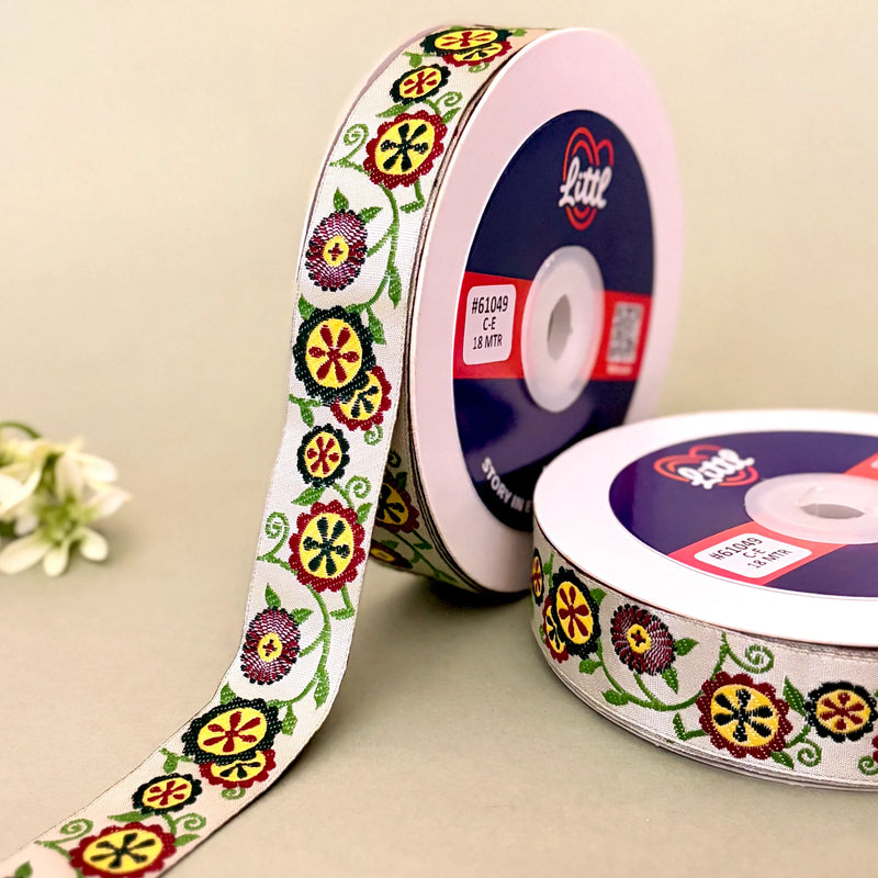 Surajmukhi Folk Woven Gift Ribbon 25mm