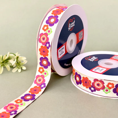 Ribbon-Lace Border 1 Inch Satin Weave Multiple Colors Suits Garments 61066-Littl