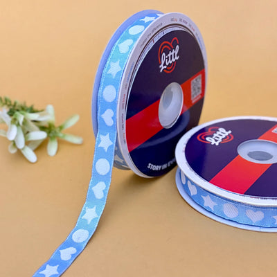 Bindiya Border Woven Ribbon 15mm - Silver by Littl India