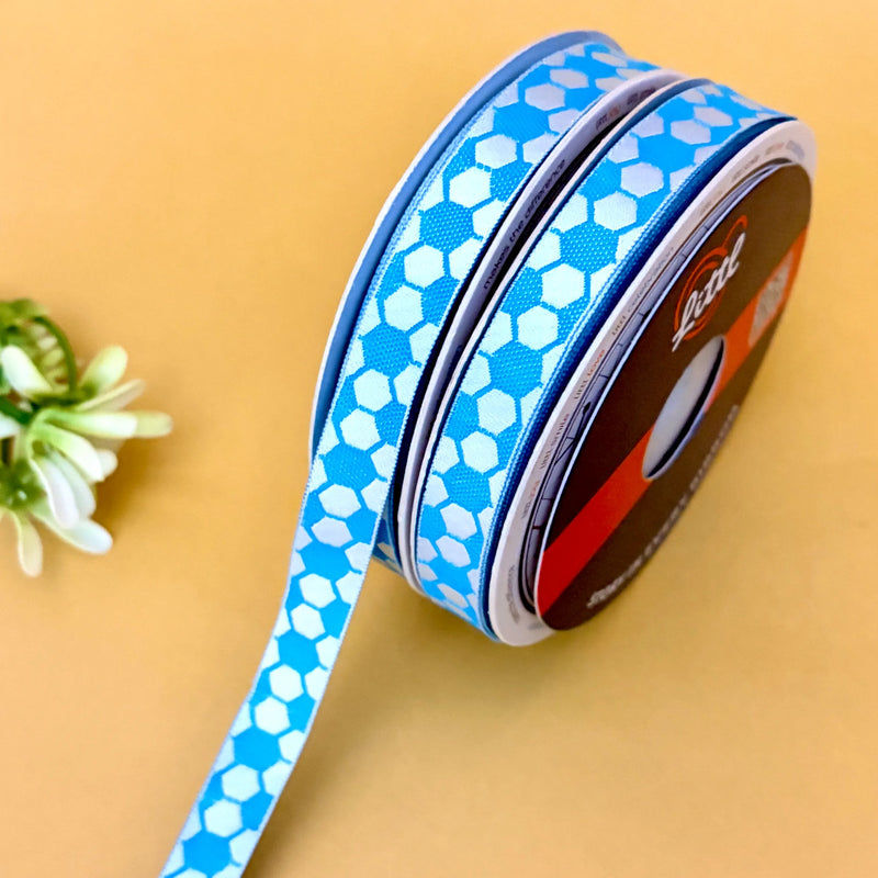 Phool Dot Woven Ribbon 15mm - Lemon by Littl India