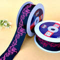 Dark Botanical Saree Lace Border 38mm - Purple by Littl India