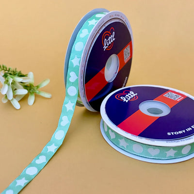 Bindiya Border Woven Ribbon 15mm - Sky Blue by Littl India