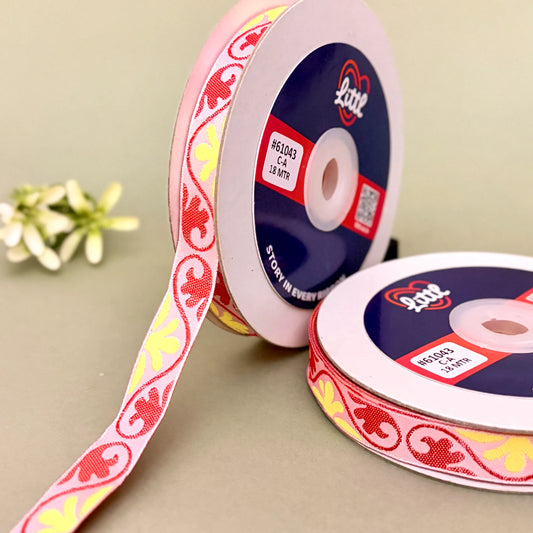 Ribbon-Saree Lace Border 15mm 18m Floral Satin Weave Garment 61043-Littl