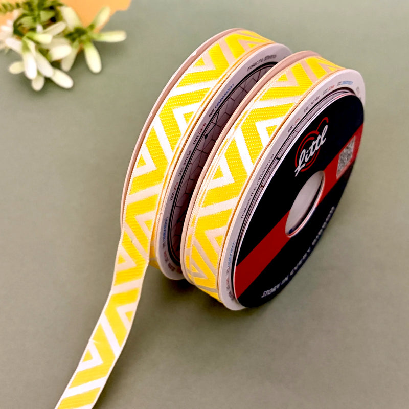 Lehri Zigzag Woven Ribbon 15mm - Fuchsia by Littl India