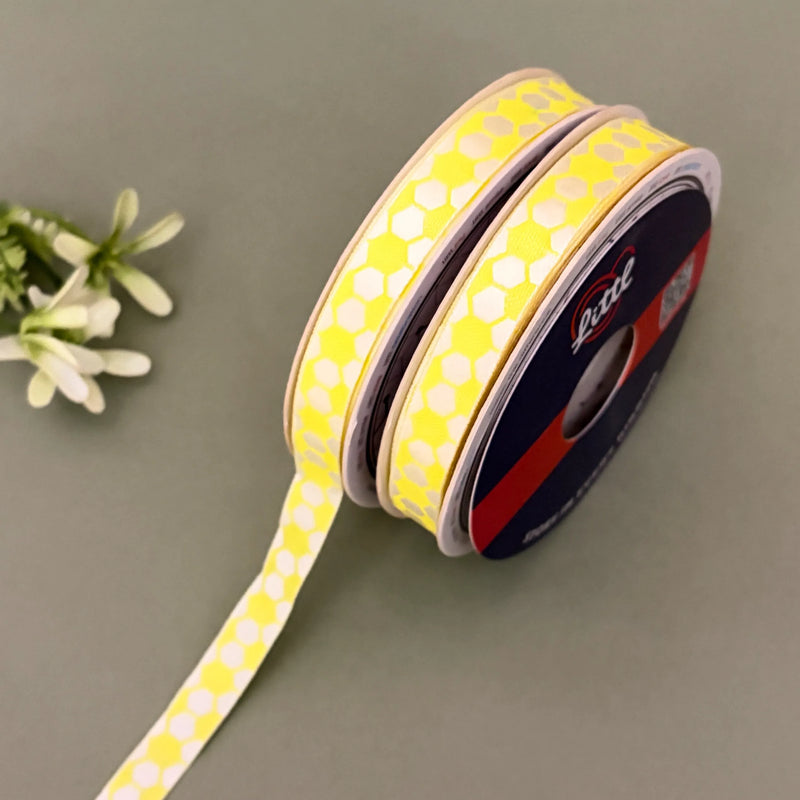 Phool Dot Woven Ribbon 15mm - Purple by Littl India
