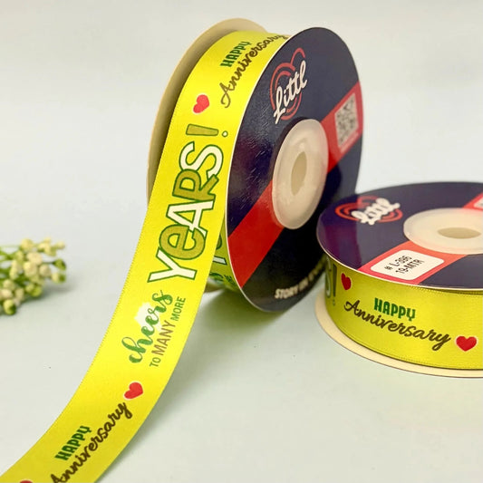ribbon-Olive-Anniversary Ribbon 1 Inch 19 Meter - Wedding Anniversary Gift Wrapping Celebration Packaging - Premium Double Face Satin - 10 Colors - Ships Same Day India-Littl Ribbons