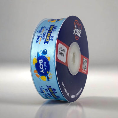 ribbon-Sky Blue-Its a Boy Ribbon (L478 to L483)-Littl Ribbons