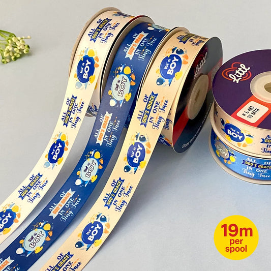 Its a Boy - Satin Printed Ribbon from Littl