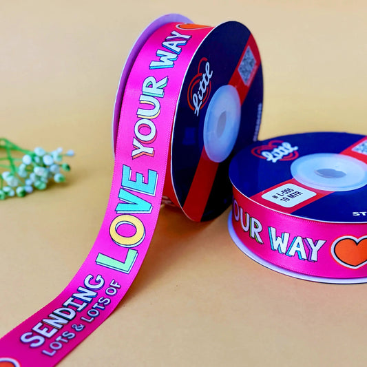 ribbon-Fushia-Best Wishes Ribbon (L554 to L565)-Littl Ribbons