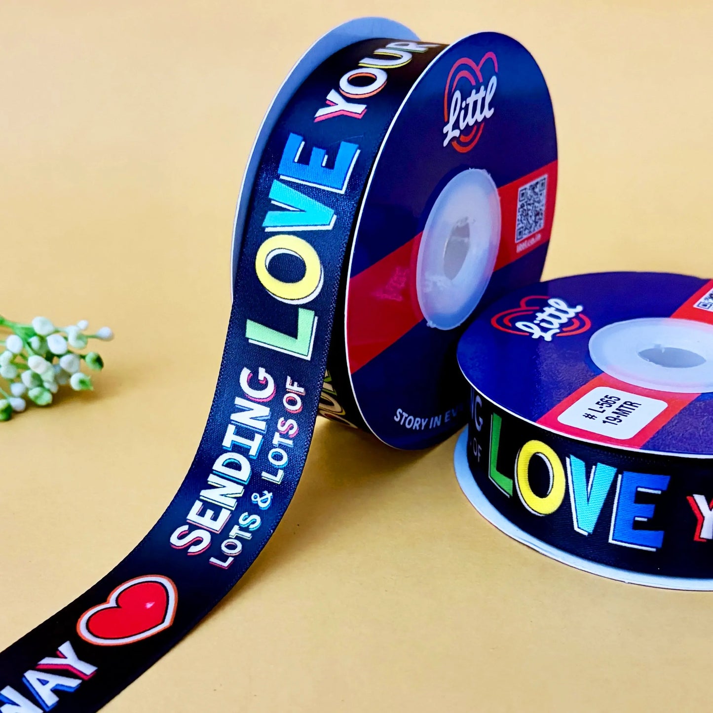 ribbon-black-best wishes ribbon (l554 to l565)-littl ribbons