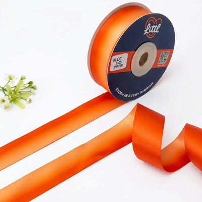 The Sunset Drift — Ombré Satin Ribbon | Orange to Peach | 25mm | 19m | LOC05   Littl