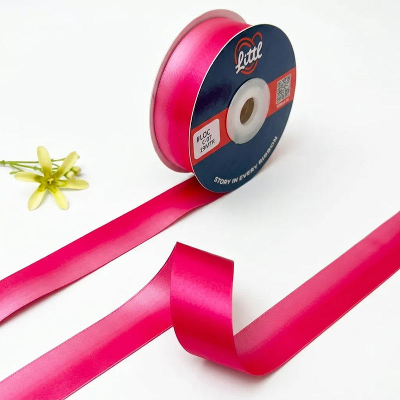 The Rose Fade — Ombré Satin Ribbon | Hot Pink to Baby Pink | 25mm | 19m | LOC07   Littl