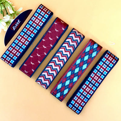 Printed Satin Ribbon Combo Set – Assorted Designs | 5 Pcs × 5 Metres (25m Total) | Bulk Gift Wrapping Ribbons- LRP-18   Littl