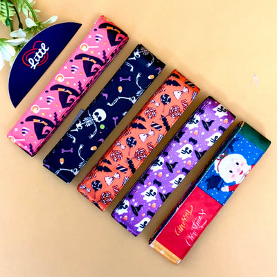 Printed Satin Ribbon Combo Set – Assorted Designs | 5 Pcs × 5 Metres (25m Total) | Bulk Gift Wrapping Ribbons- LRP-22   Littl