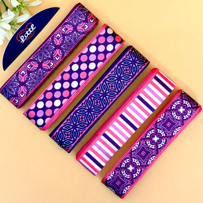 Littl Printed Satin Ribbon Combo Set – Assorted Designs | 5 Pcs × 5 Metres (25m Total) | Bulk Gift Wrapping Ribbons- LRP-6   Littl
