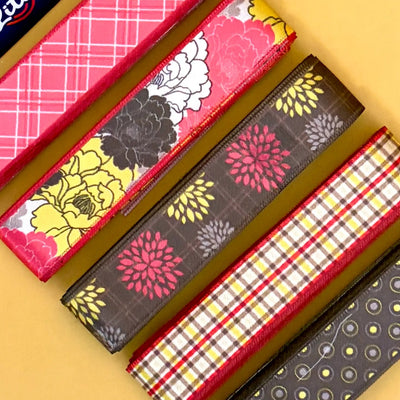 Littl Premium Printed Satin Ribbons Set – 5 Elegant Designs | 5 Pcs x 5 Metres (25 Metres Total) | Single Side Printed Gift Wrapping Ribbon | #LRP-1   Littl