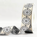 Mandala Circle Woven Gift Ribbon 25mm - Fuchsia by Littl India