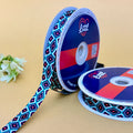 Diamond Aqua Lattice – Printed Satin Ribbon, 25 mm   Littl