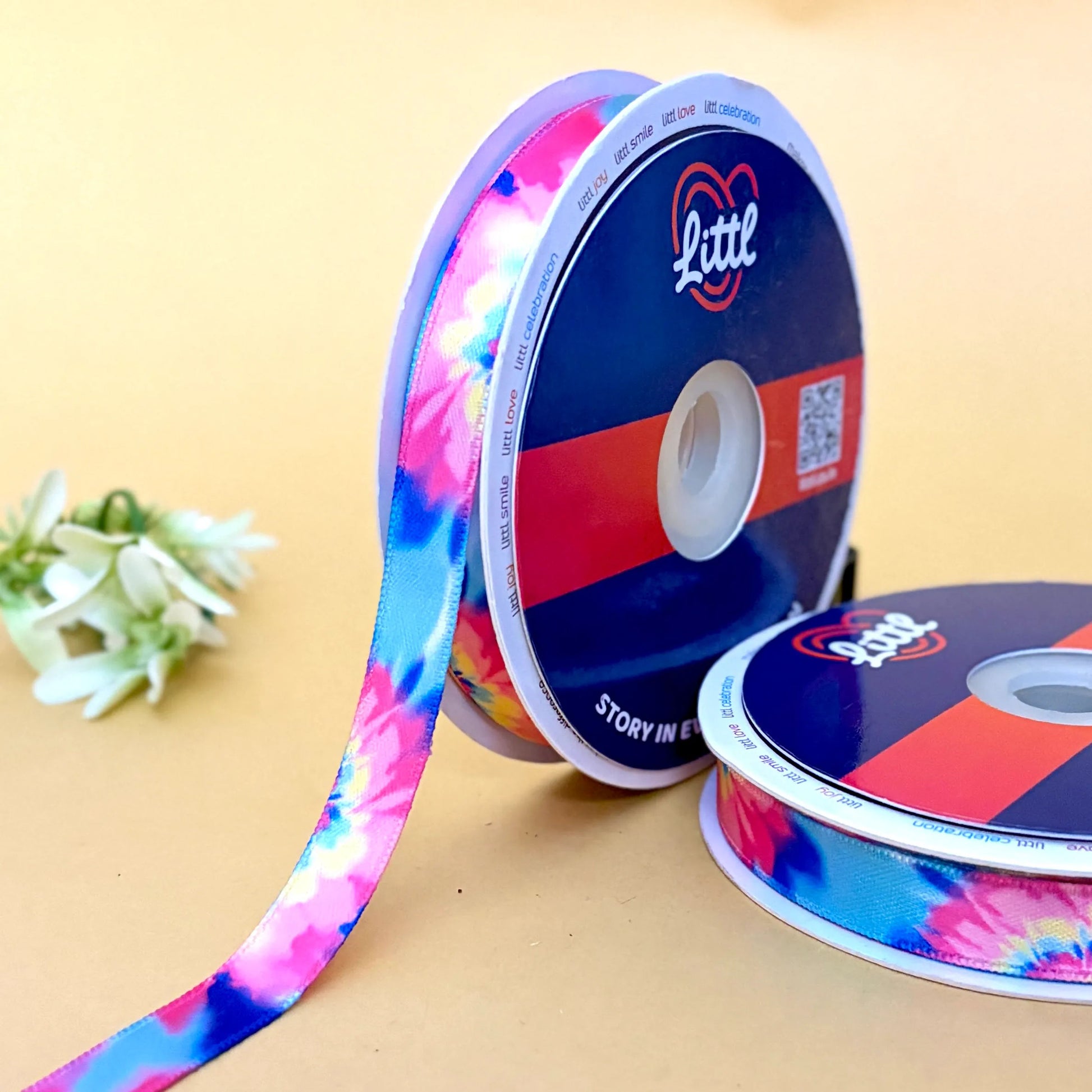 -Printed Satin Ribbon 15mm 23m Single Face High Quality Gift Wrap-Littl