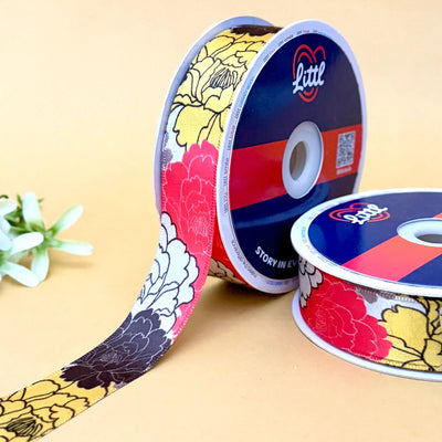 -Multicolor Satin Ribbon 25mm 23m Pack Single Face Gift Wrapping-Littl