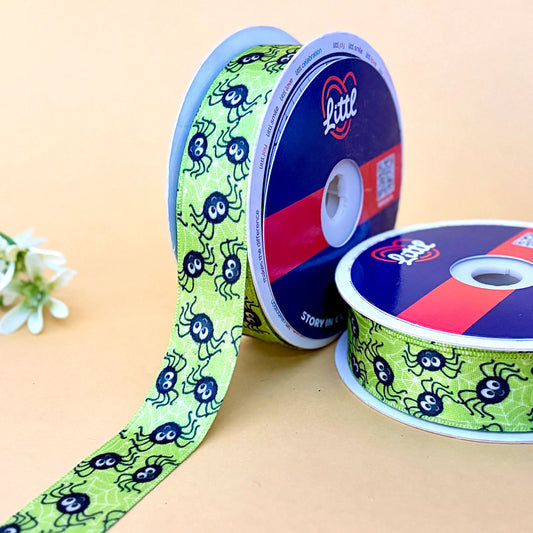 -Printed Satin Ribbon 25mm 23m Halloween Theme Gift Wrap Decor-Littl