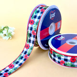 Gingham Poppy Picnic – Printed Satin Ribbon, 25 mm, by Littl