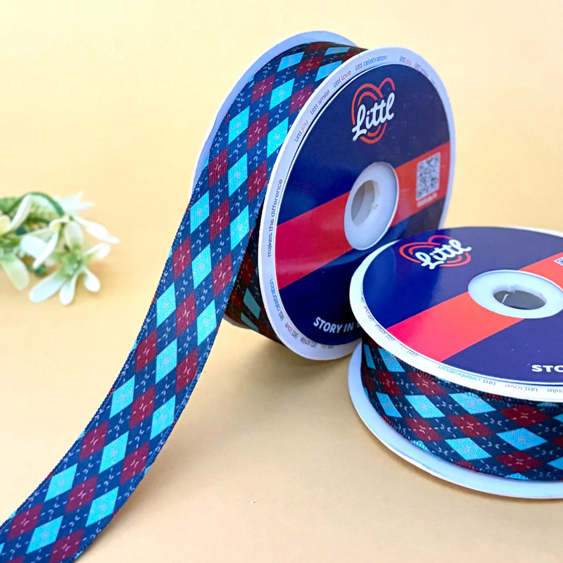 Hot Pink Chevron Printed Ribbon 25mm - 25mm printed ribbon by Littl India