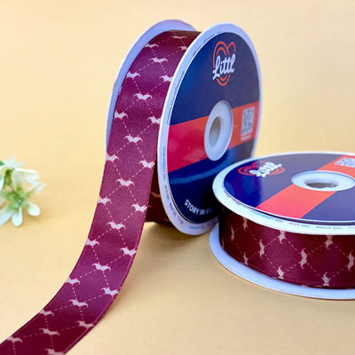 Reindeer Printed Ribbon 25mm - 25mm printed ribbon by Littl India