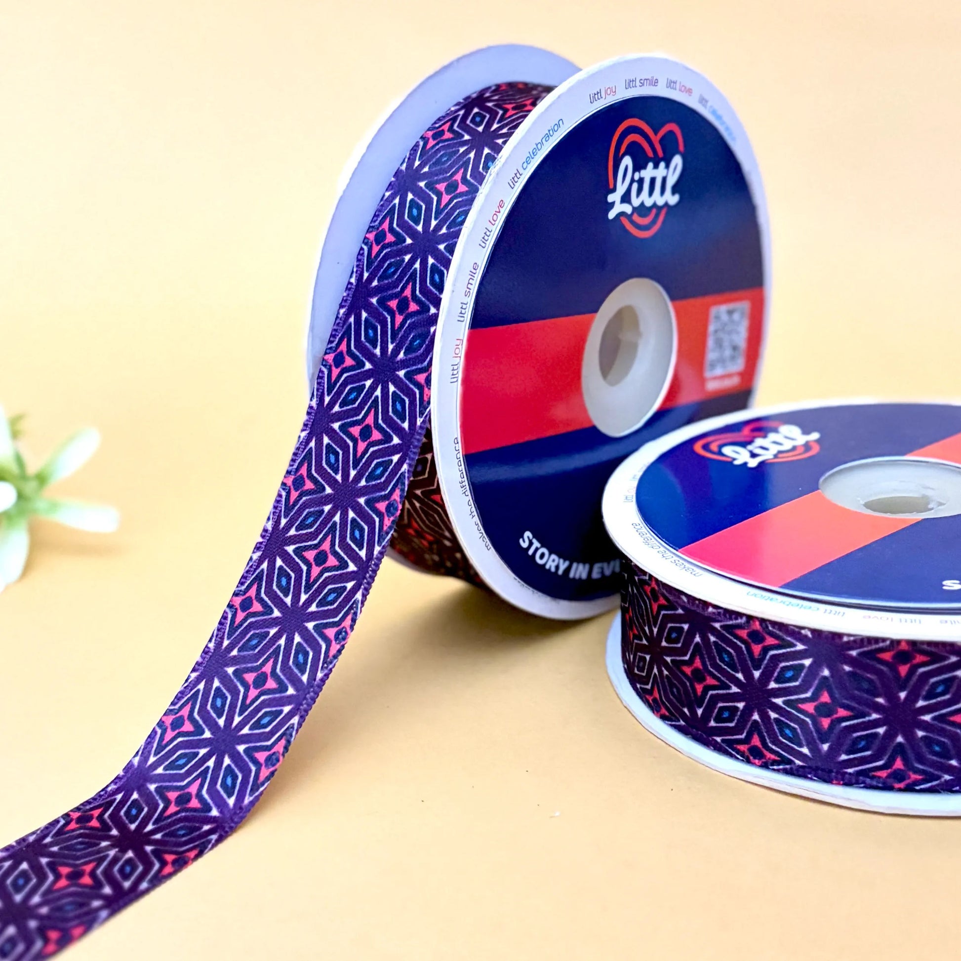 -Multicolor Satin Ribbon 25mm 23m Pack Single Face Gift Wrapping-Littl