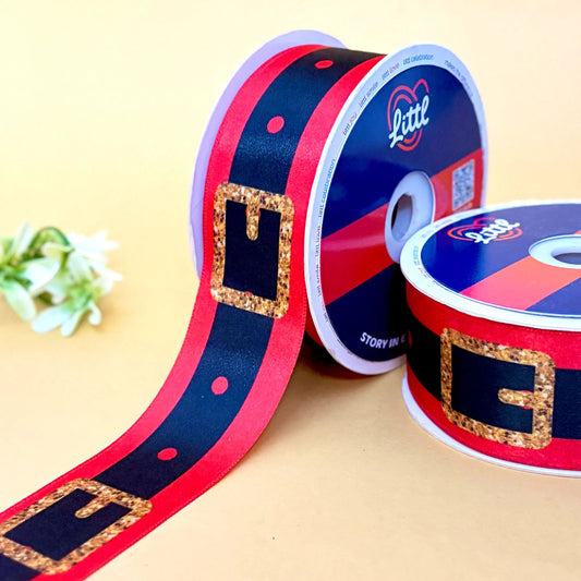 Ribbon-Printed Satin Ribbon 40mm 23m Christmas Theme Gift Wrap Decor-Littl