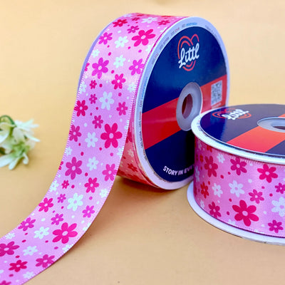 Cherry Blossom Printed Ribbon 40mm - 40mm printed ribbon by Littl India