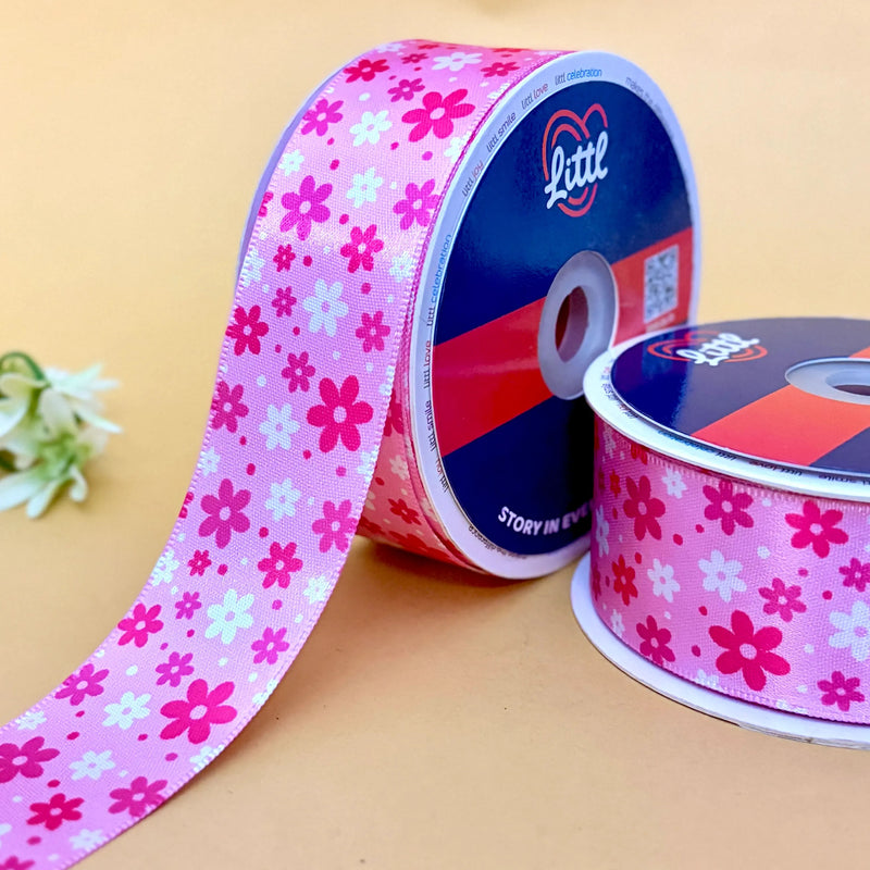 Cherry Blossom Printed Ribbon 40mm - 40mm printed ribbon by Littl India