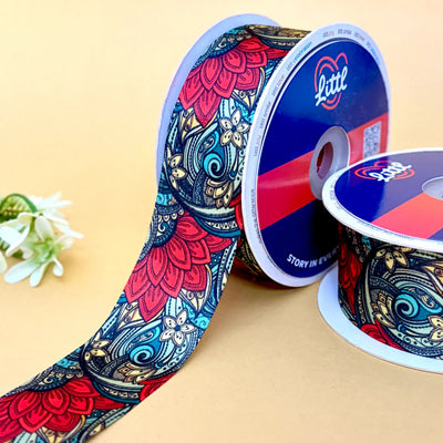 Mandala Paisley Printed Ribbon 40mm - 40mm printed ribbon by Littl India