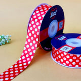 Polka Classic Brights – Printed Satin Ribbon, 25 mm, in red, by Littl
