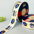 It's a Boy Printed Ribbon 25mm - Blue Shades - White - printed satin ribbon by Littl India