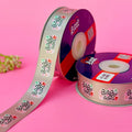 It's a Girl Printed Ribbon 25mm - Full Colour Range - Grey - printed satin ribbon by Littl India