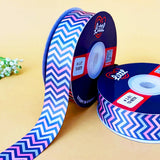 Blue Folk Printed Ribbon 25mm - 25mm printed ribbon by Littl India