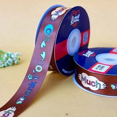 ribbon-Brown-Thank you Ribbon (L599 to L610)-Littl Ribbons