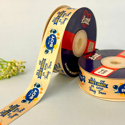 ribbon-Beige-Its a Boy Ribbon (L478 to L483)-Littl Ribbons