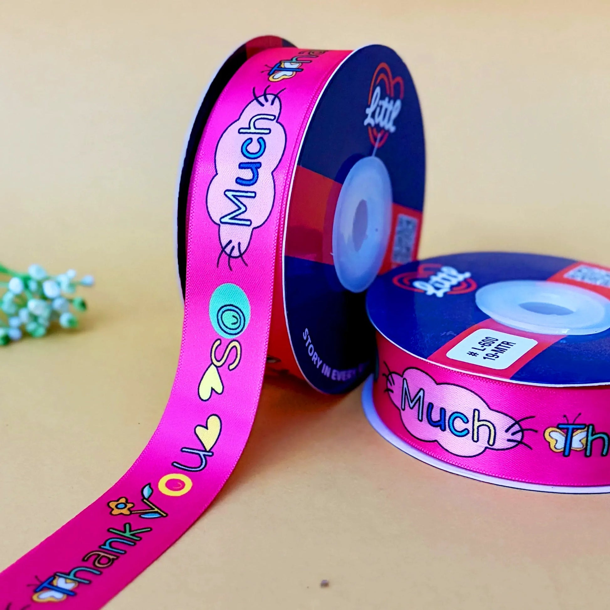 ribbon-Fushia-Thank you Ribbon (L599 to L610)-Littl Ribbons