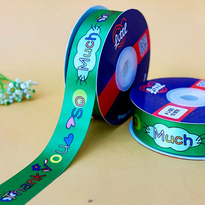 ribbon-Green-Thank you Ribbon (L599 to L610)-Littl Ribbons