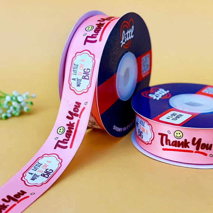 Thank You Stamp Pastel – Thank You Printed Ribbon, 25 mm